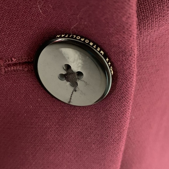 Burgundy Mexx Metropolitan Blazer Jacket with Black Faux Leather Details - Picture 4 of 16